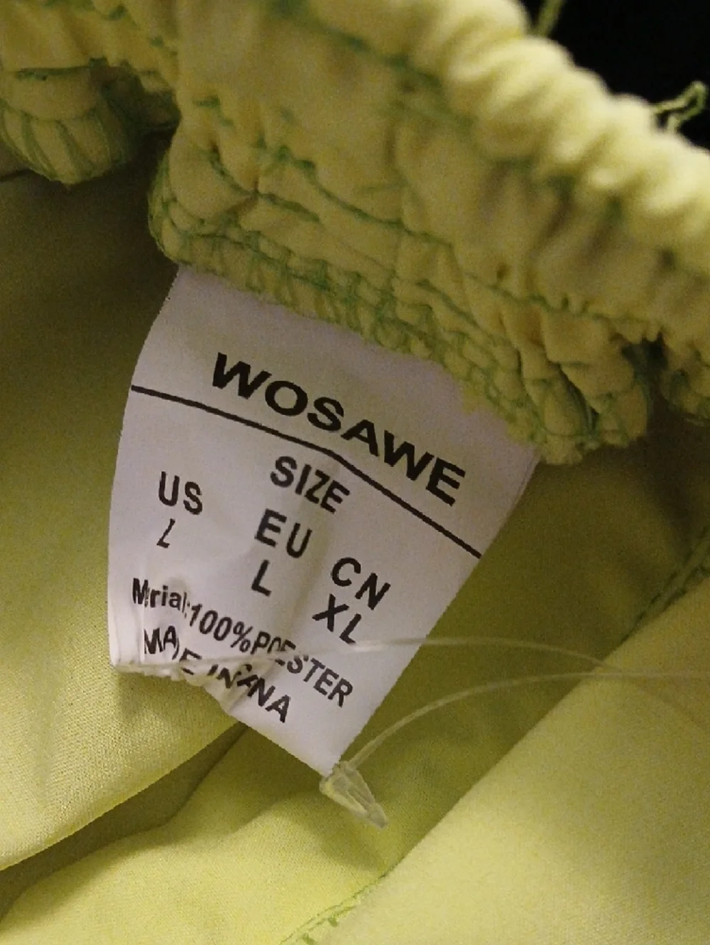 Wosawe Neon Yellow Cycling Sports Performance Shorts Zip‎ Pockets Size Large NWT